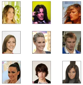 9 Beispielbilder generierter Gesichter
