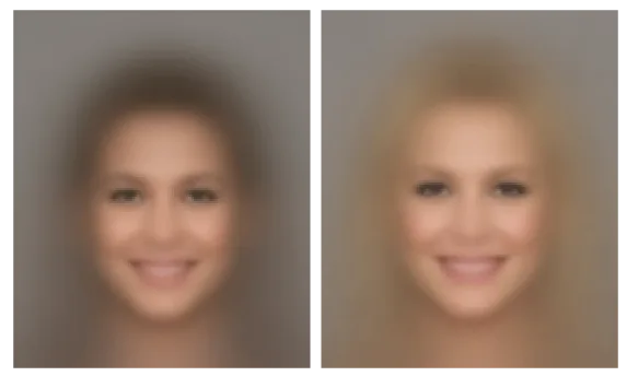 Generierte Bilder Frau lächelnd und Frau lächelnd blond